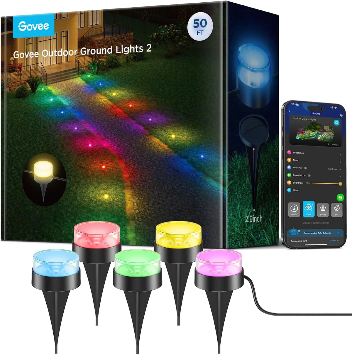 Govee Outdoor Ground Lights 2, 100ft for Patio Decorations, 30 Pack