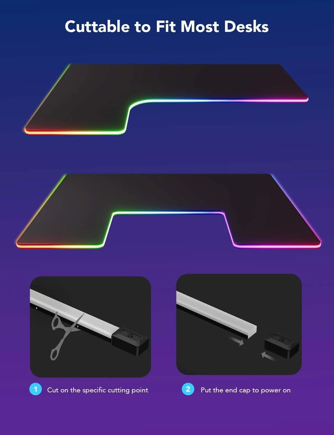 Govee RGBIC LED Neon Rope Lights, 10ft Gaming Lights for Gaming Desks