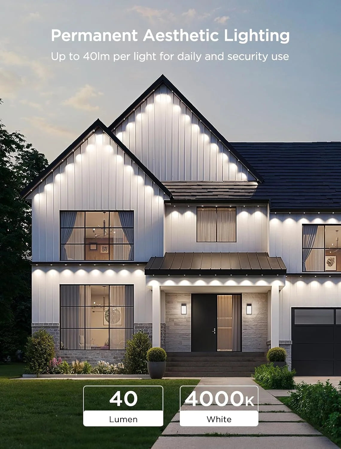 Govee 16.4ft Extension Lights Only for Permanent Outdoor Lights 2,White
