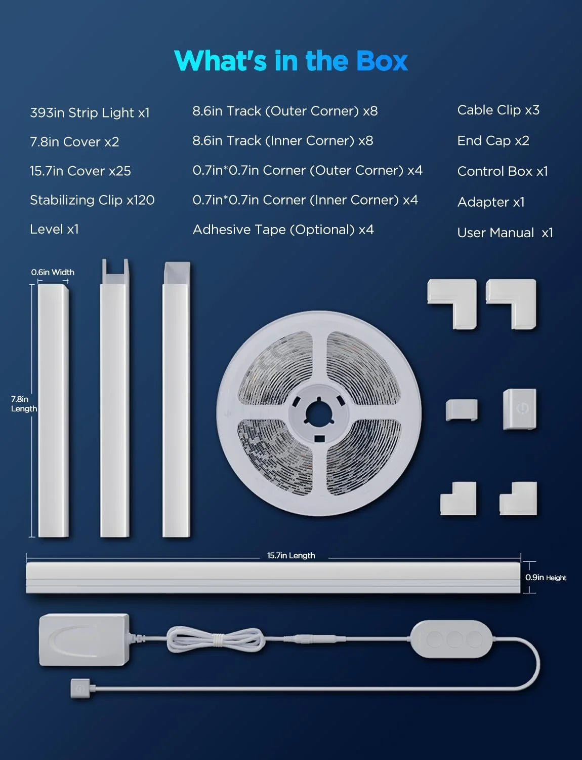 Govee RGBIC LED Strip Lights 16.4ft with Covers,Smart Control, APP, WiFi