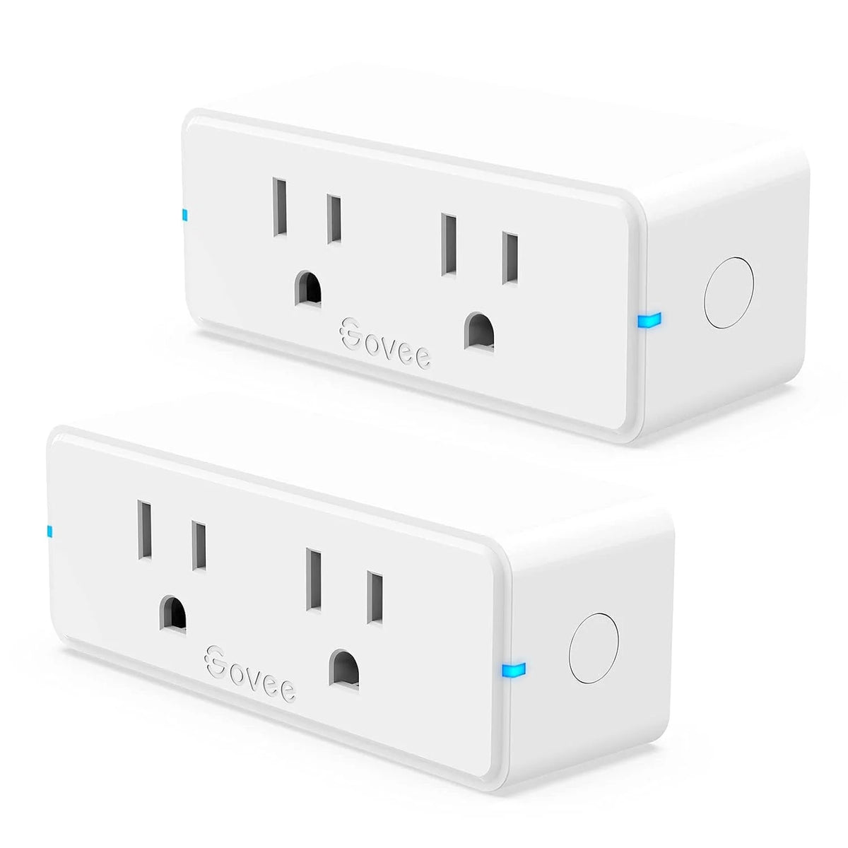 Govee Dual Smart Plug 2 Pack, 15A WiFi Bluetooth Outlet, 2-in-1 Design