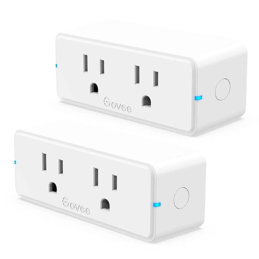 Govee Dual Smart Plug 2 Pack, 15A WiFi Bluetooth Outlet, 2-in-1 Design