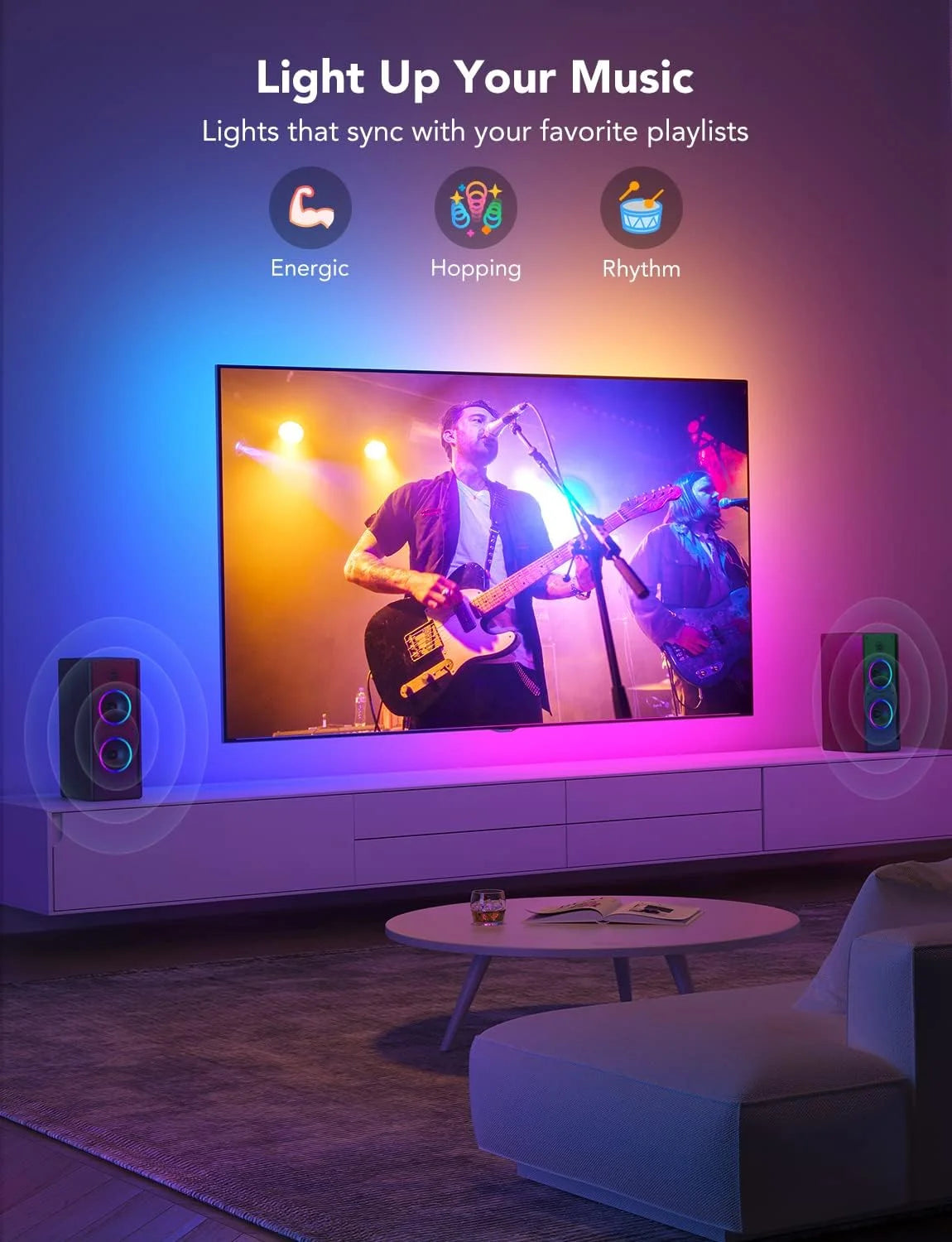 Govee TV LED Backlight, RGBIC Smart LED Strip Lights for 55-65 inch TVs