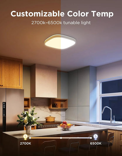 Govee Smart Ceiling Light, RGBWW and RGBIC 2400LM 12 Inch, Square 1 Pack