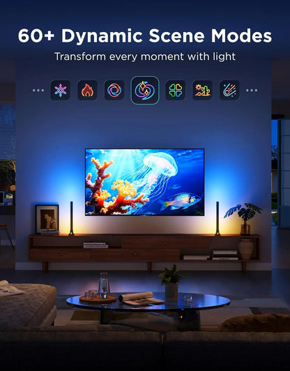 Govee RGBIC Light Bars, 15 Inches WiFi TV Lights for 45-70 inch TVs, White
