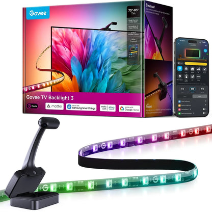 Govee TV Backlight 3 with Dual 4MP Lens, TV Lights Sync to 55-65 Inch TVs