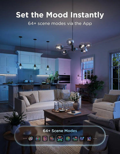 Govee Edison Bulbs, G25 Smart Vintage Light Bulbs, RGBWW, E26 Base 4 Pack