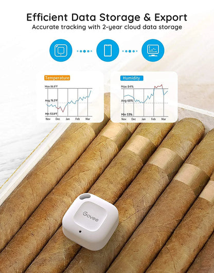 Govee Smart Bluetooth Thermometer Hygrometer H5074, Mini Humidity Sensor