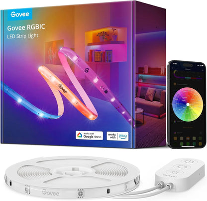 Govee 65.6ft RGBIC LED Strip Lights, Work with Alexa and Google Assistant