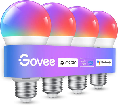 Govee Smart Light Bulbs, A19 LED Light Bulb, 800 Lumen, 6 Pack