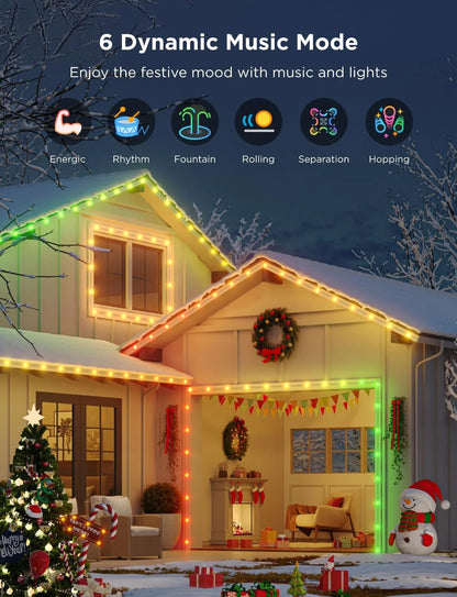Govee Outdoor LED Strip Lights, 45 RGBIC LED Lights 100FT String Lights with 65 Scene Modes, Halloween Decoration Work with Alexa, Google, APP Control, IP65 Waterproof
