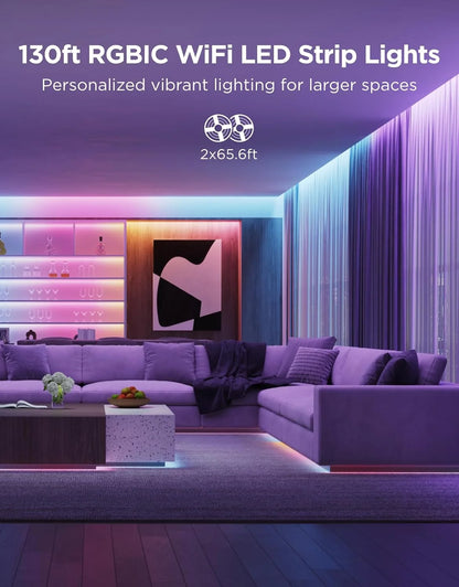 Govee 65.6ft RGBIC LED Strip Lights, Work with Alexa and Google Assistant