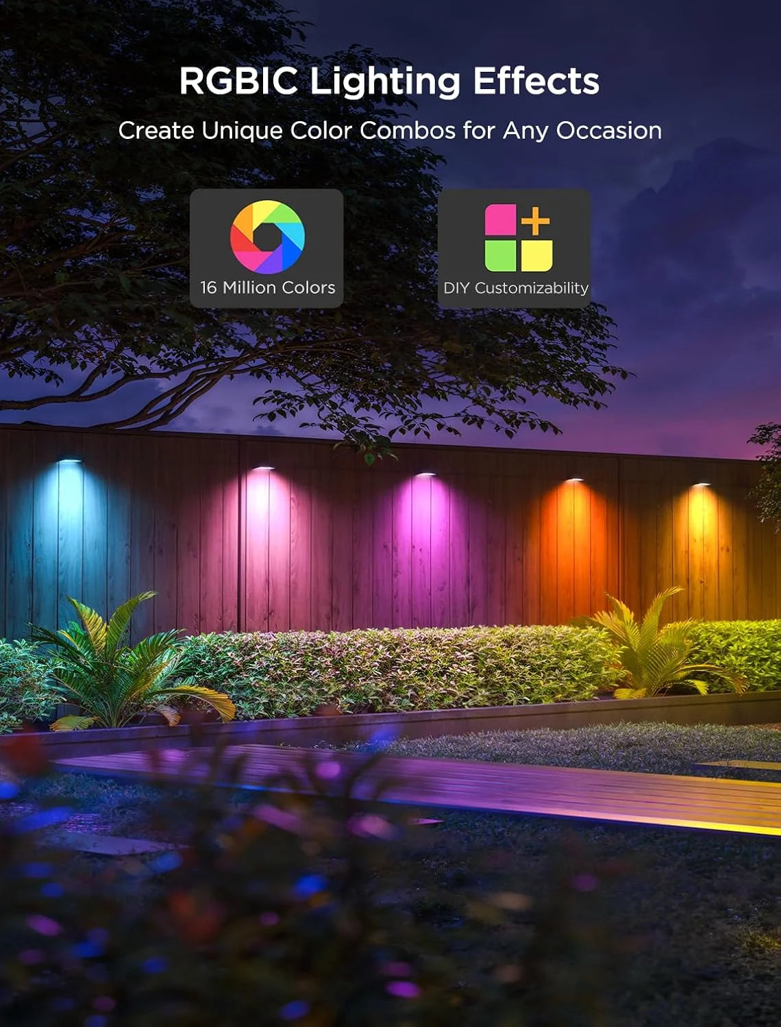 Govee RGBIC Outdoor Deck Lights, 4000K White Light, IP65 Smart Lights