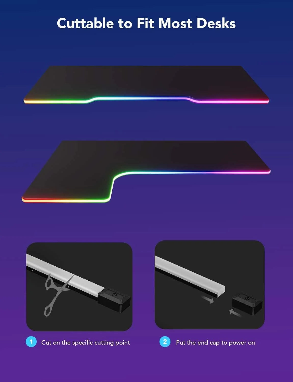 Govee RGBIC LED Neon Rope Lights, 10ft Gaming Lights for Gaming Desks