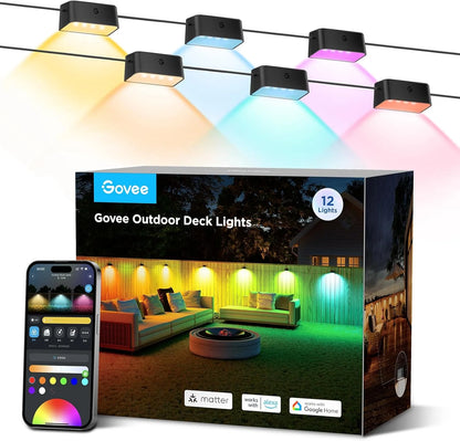 Govee RGBIC Outdoor Deck Lights, 4000K White Light, IP65 Smart Lights