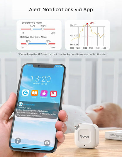Govee Smart Bluetooth Thermometer Hygrometer H5074, Mini Humidity Sensor