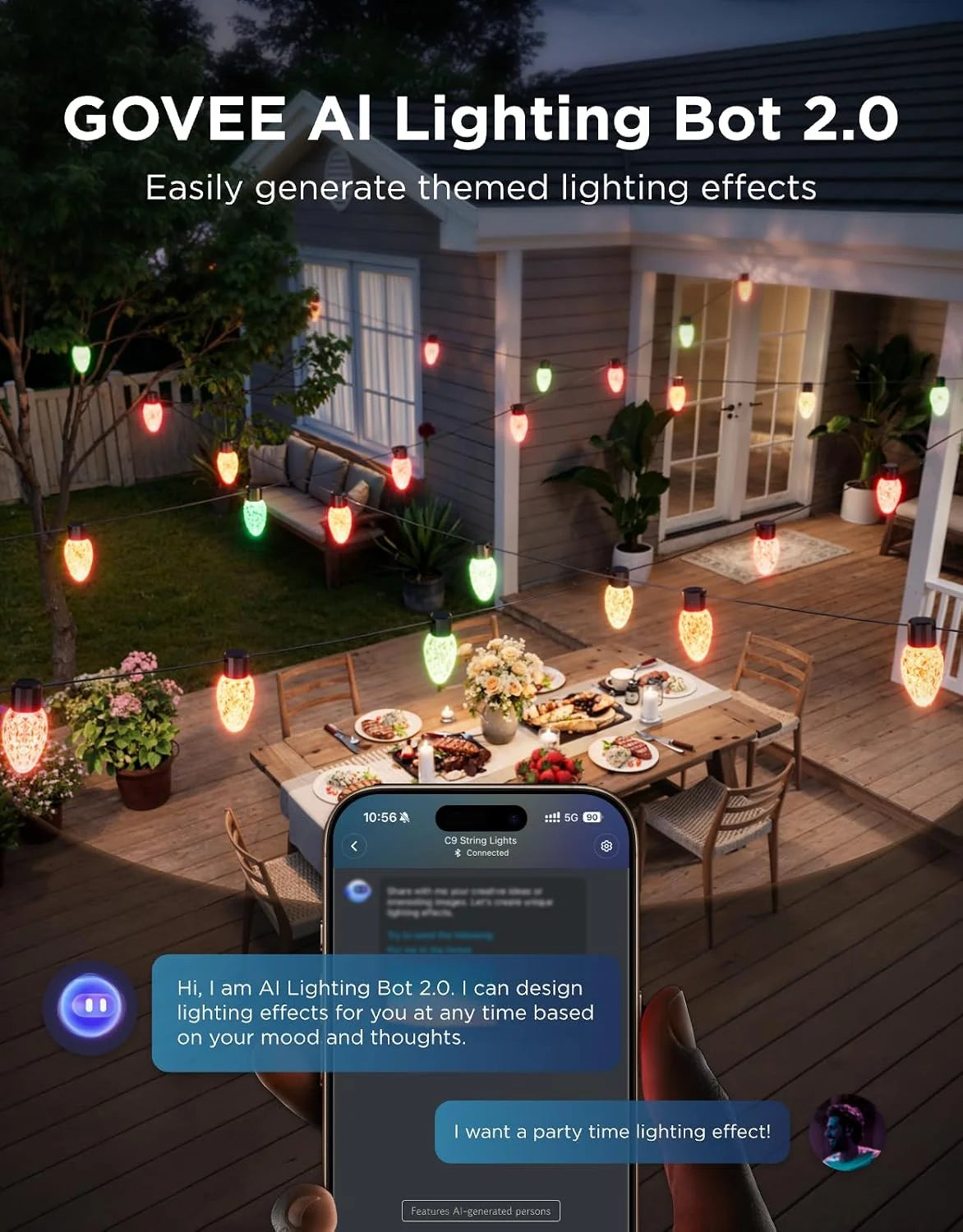 Govee C9 String Lights, Holiday Lights, 49ft