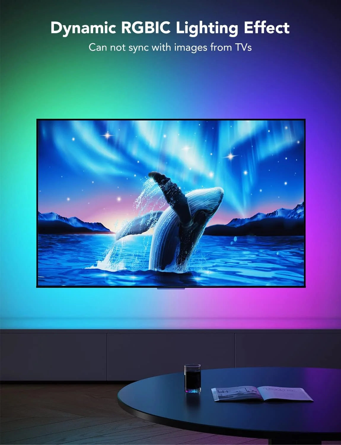 Govee TV LED Backlight, RGBIC Smart LED Strip Lights for 55-65 inch TVs
