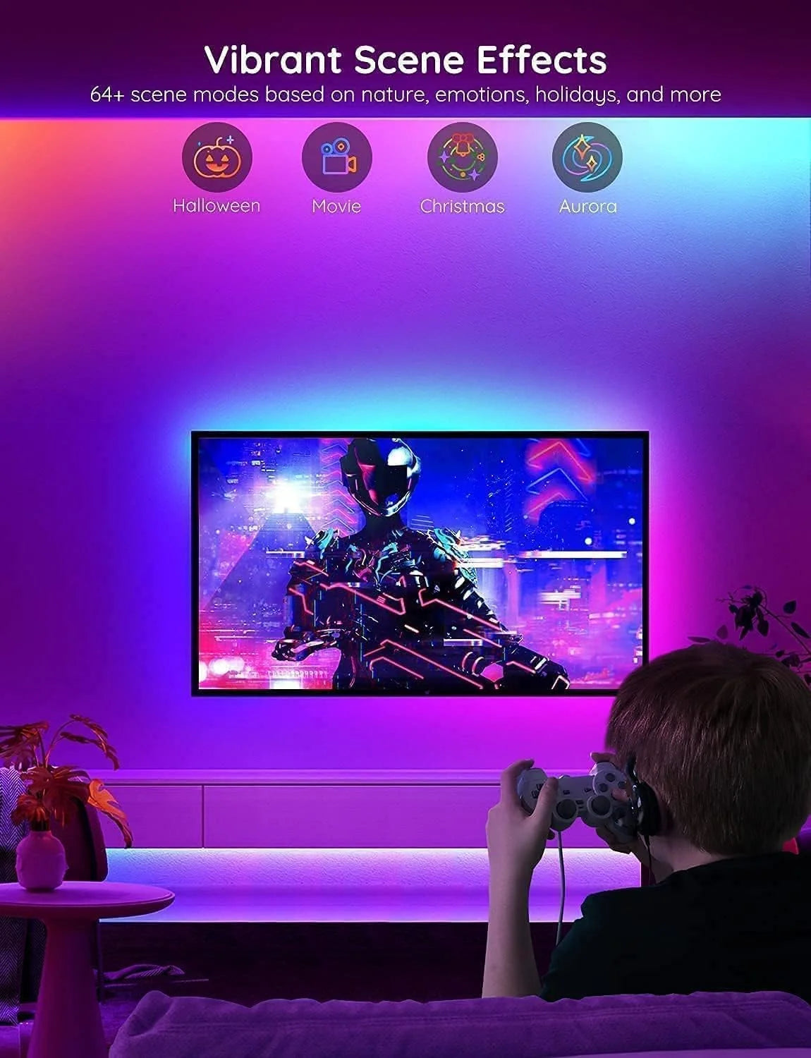 Govee 65.6ft RGBIC LED Strip Lights, Work with Alexa and Google Assistant