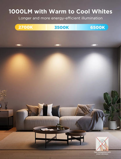 Govee Smart Retrofit Recessed Lighting 6 Inch, Wi-Fi Bluetooth Direct Connect RGBWW Retrofit Can Lights, 65 Scene Modes, Works with Alexa & Google Assistant, 1000 Lumens, 6 Pack