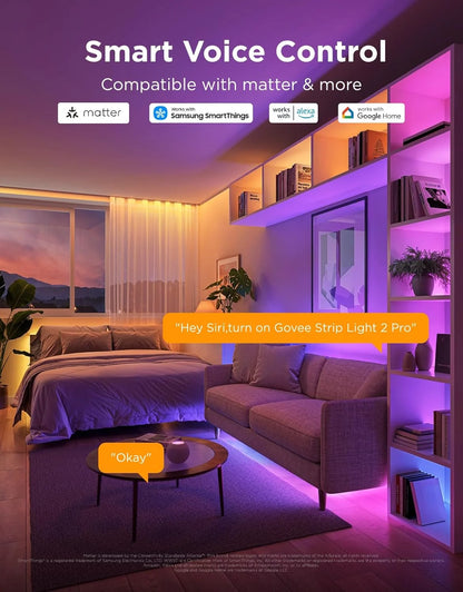 Govee RGBWWIC LED Strip Light 2 Pro 6.56ft, Smart Control, APP, WiFi