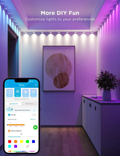 Govee Smart RGBIC String Downlights, 32.8ft with 50 LEDs, White