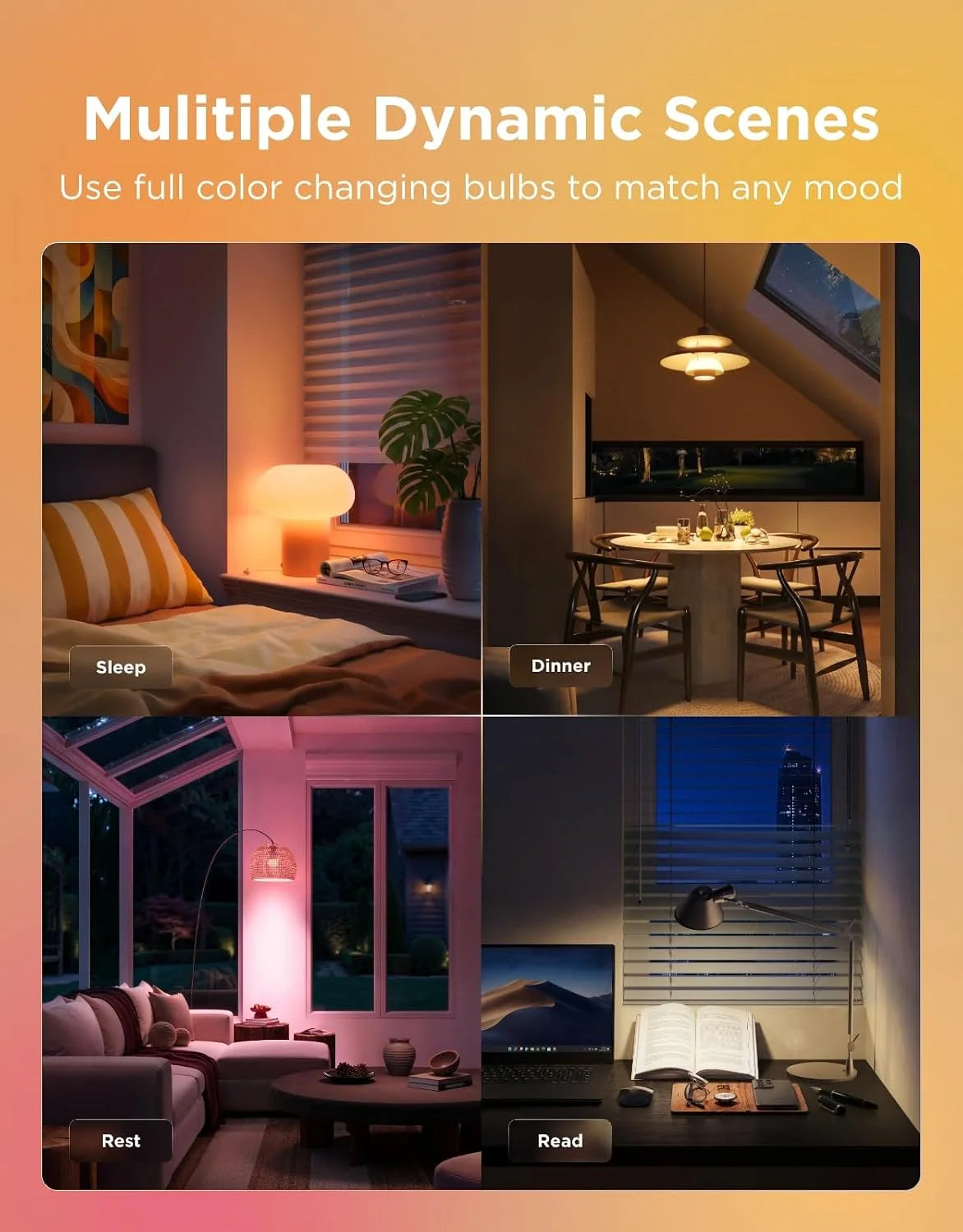 Govee Smart Light Bulbs, A19 LED Light Bulb, 800 Lumen, 6 Pack