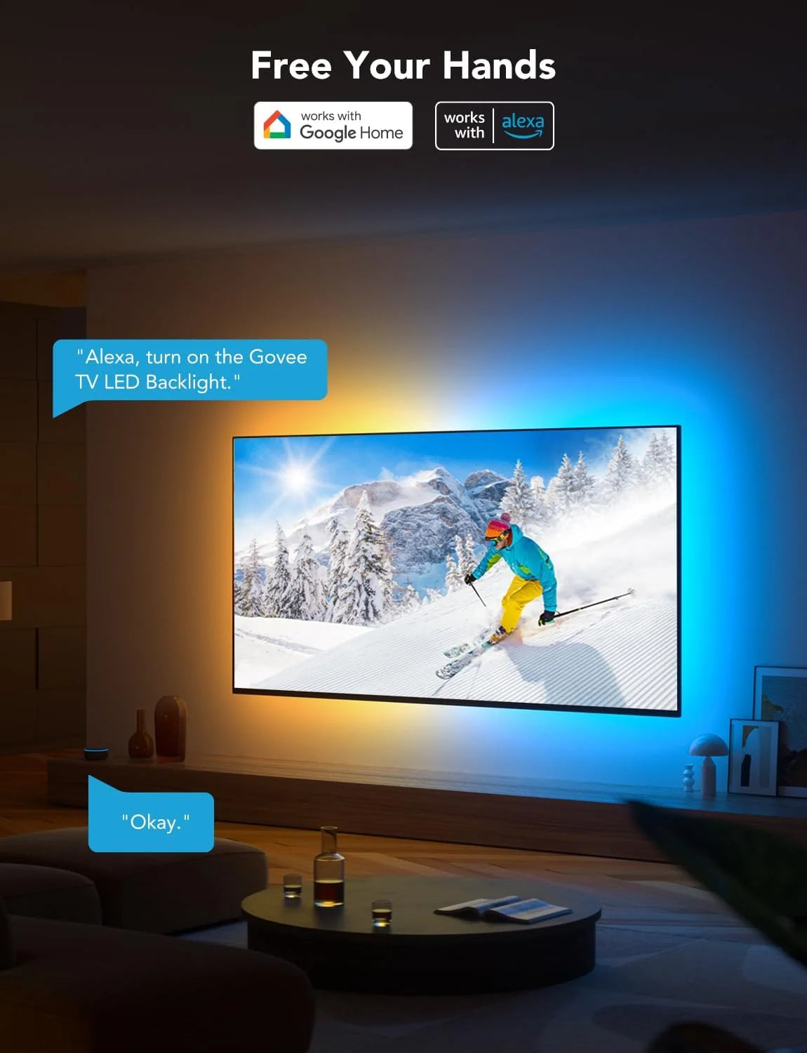 Govee TV LED Backlight, RGBIC Smart LED Strip Lights for 55-65 inch TVs