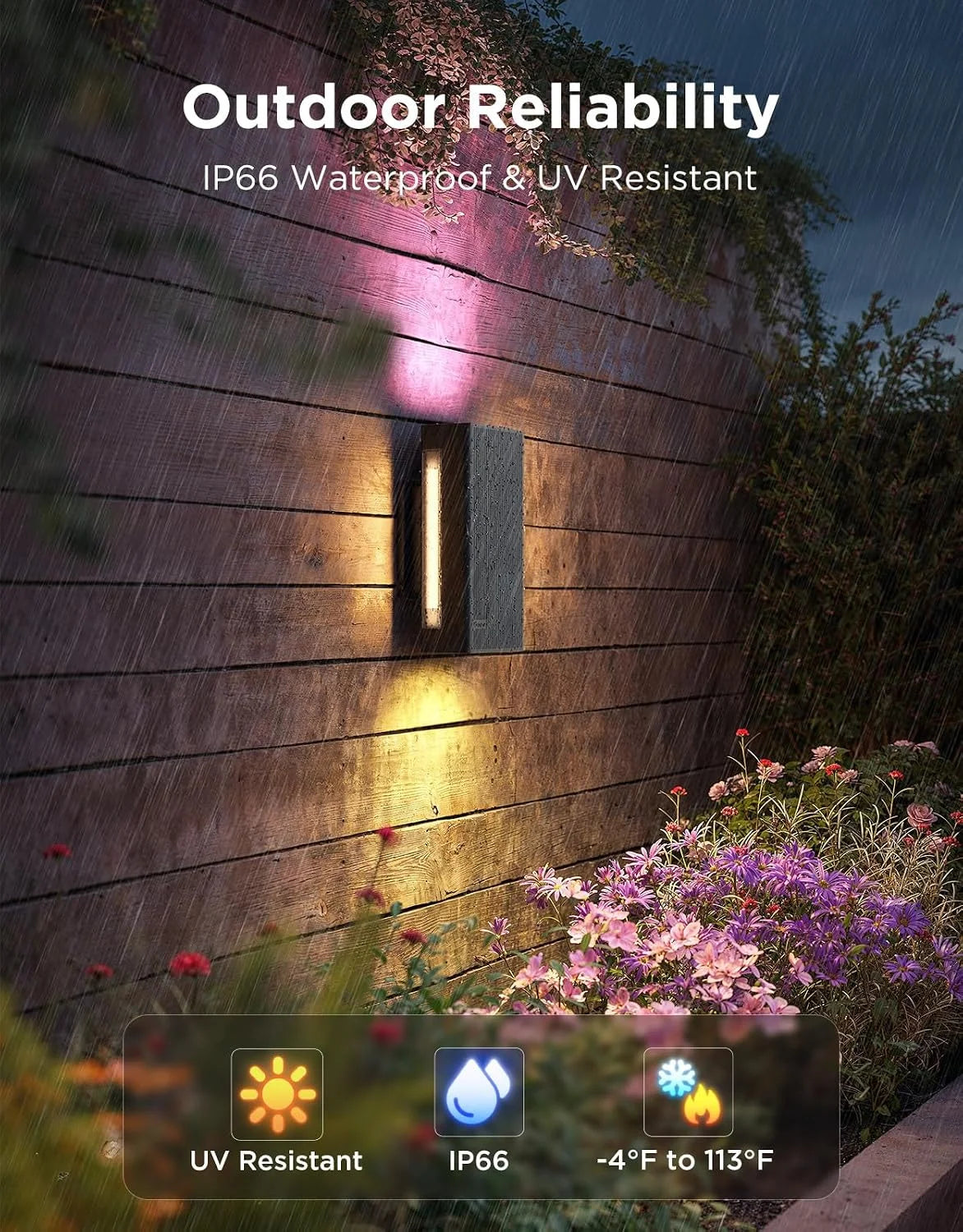 Govee Outdoor UpDown Wall Light, 2 Pack, 1200LM RGBICWW Smart Porch Lights