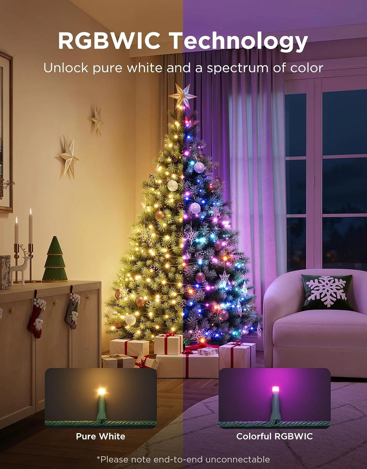 Govee Christmas Sparkle String Lights 99ft with 375 Bullet-Head LEDs