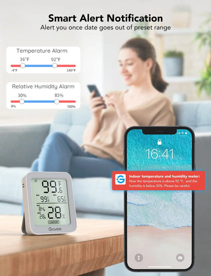 Govee Indoor Hygrometer Thermometer 3Pack H5075 with Bluetooth App Control