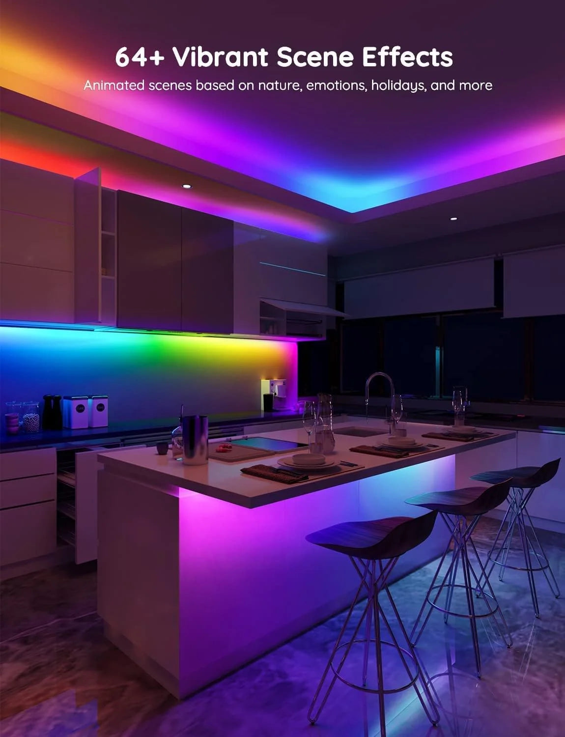 Govee 65.6ft RGBIC LED Strip Lights, Work with Alexa and Google Assistant