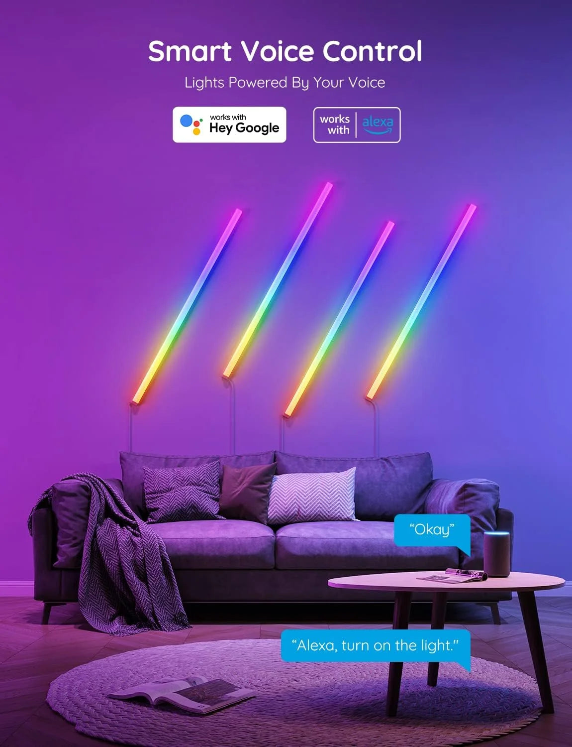 Govee Glide Wall Lights, Smart Gaming Light Bar, Works with SmartThings