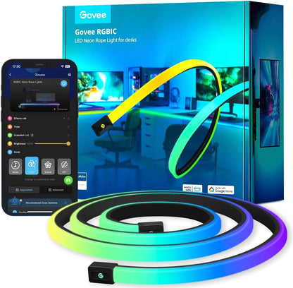 Govee RGBIC LED Neon Rope Lights, 10ft Gaming Lights for Gaming Desks