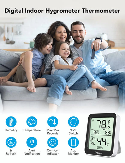 Govee Indoor Hygrometer Thermometer 3Pack H5075 with Bluetooth App Control