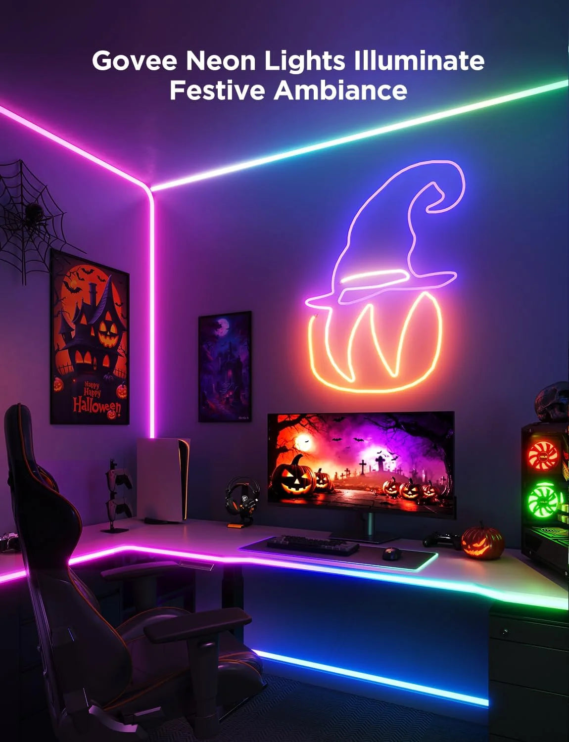 Govee RGBIC Neon Lights 16.4ft Works with Matter, Alexa, Google Assistant