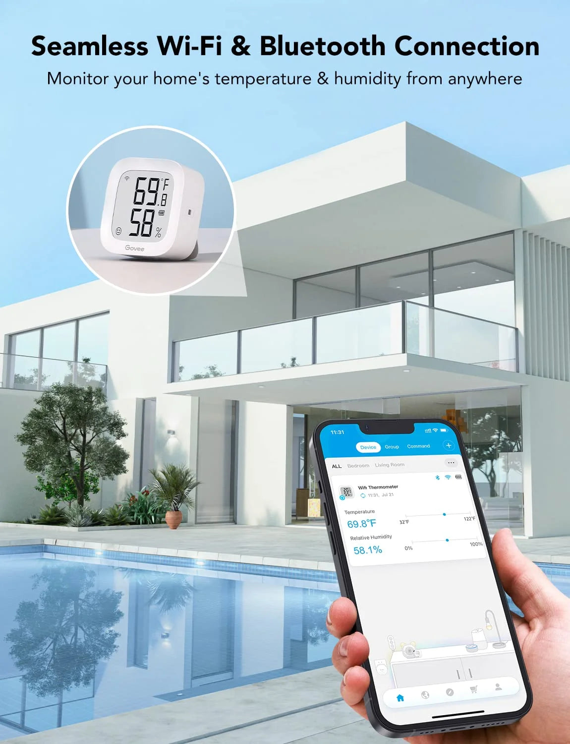 Govee WiFi Thermometer Hygrometer H5103 with Electronic Ink Display 3 Pack