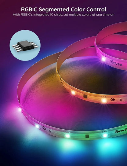 Govee 65.6ft RGBIC LED Strip Lights, Work with Alexa and Google Assistant