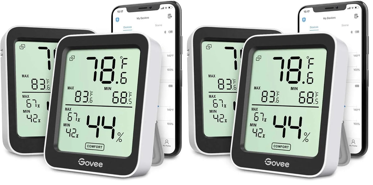 Govee Indoor Hygrometer Thermometer 3Pack H5075 with Bluetooth App Control