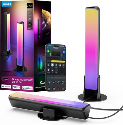 Govee Smart Light Bar, RGBICWW TV Lights for Living Room, Gaming, Silver