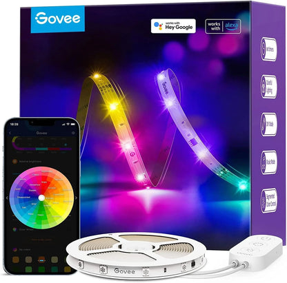 Govee 65.6ft RGBIC LED Strip Lights, Work with Alexa and Google Assistant