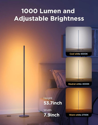 Govee RGBIC Floor Lamp Basic, 1000lm LED Corner Lamp, Champagne