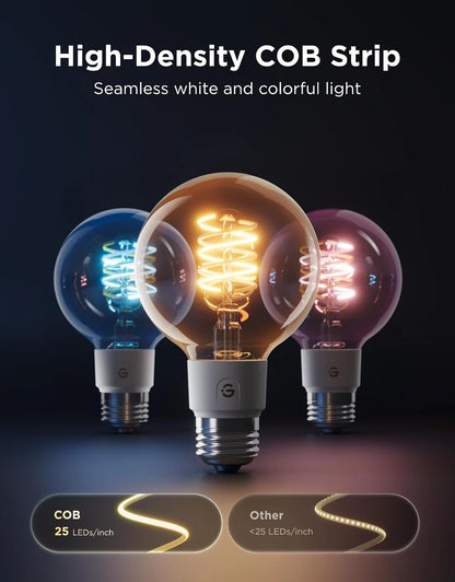 Govee Edison Bulbs, G25 Smart Vintage Light Bulbs, RGBWW, E26 Base 4 Pack