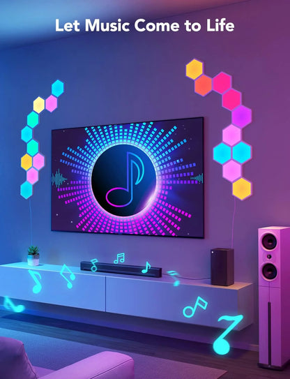 Govee Glide Hexa Light Panels, RGBIC Hexagon LED Wall Lights, Wi-Fi Smart Home Creative Wall Lights with Music Sync, Compatible with Alexa Google Assistant for Indoor Gaming Decor, 20 Pack
