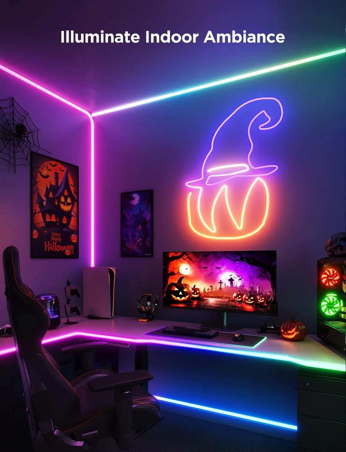 Govee RGBIC Neon Lights 16.4ft Works with Matter, Alexa, Google Assistant