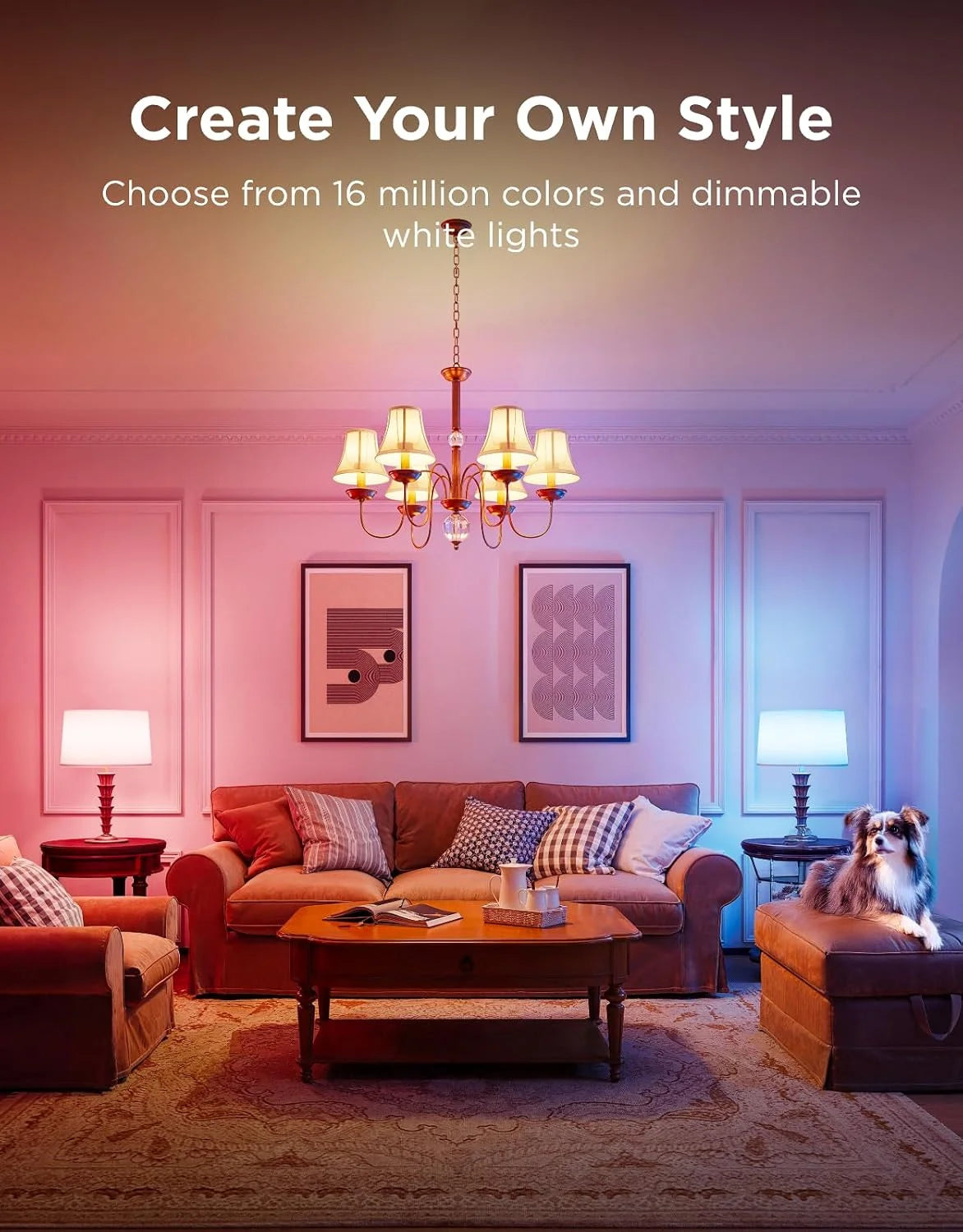 Govee Smart E12 Led Bulb, RGBWW Color Changing, 2.4GHz Only, 450 LM, 6 Pack