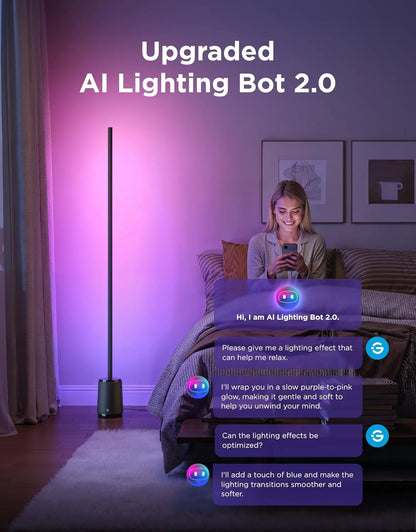 Govee Floor Lamp 3 Lite, Smart RGBIC LED Corner Lamp for Bedroom