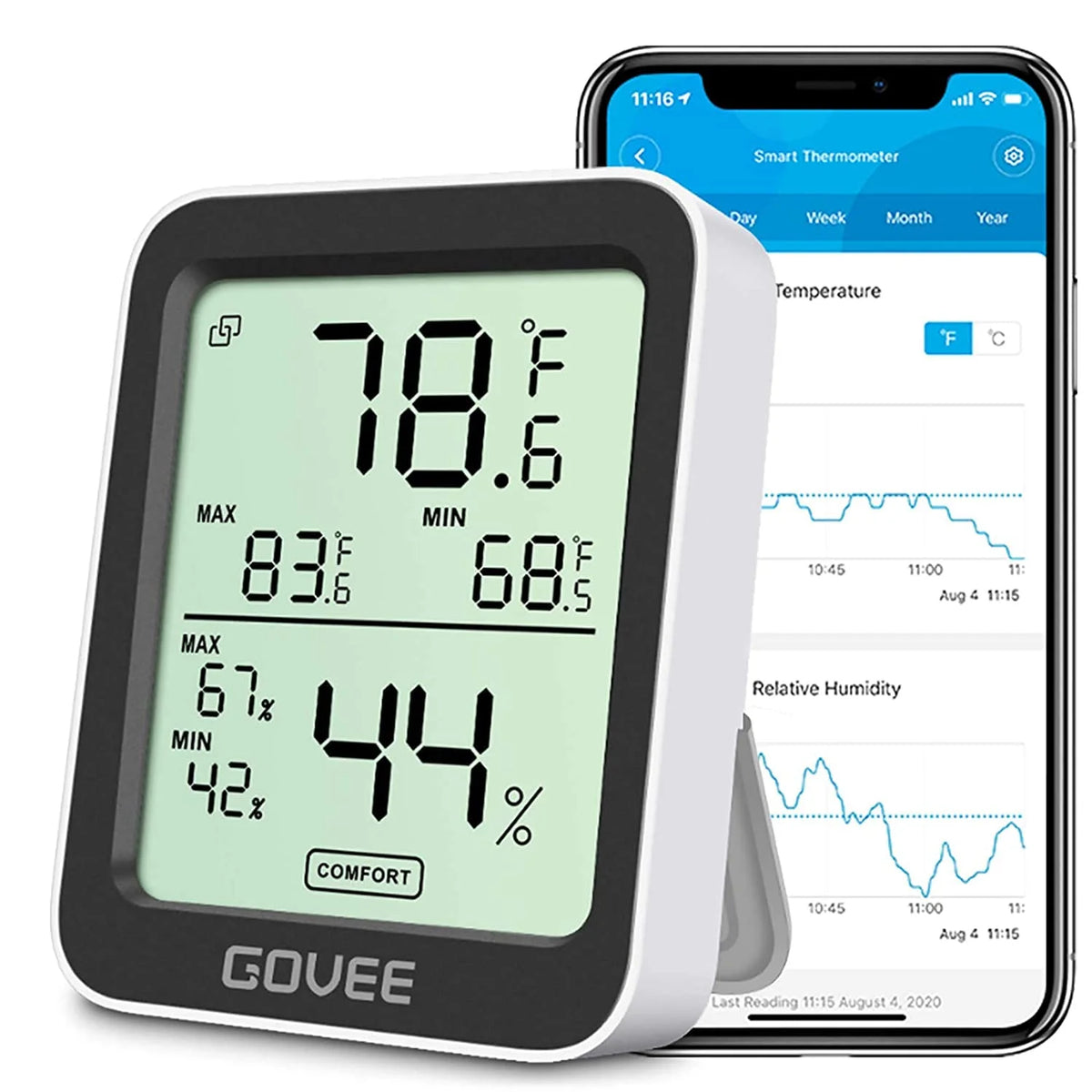 Govee Indoor Hygrometer Thermometer 3Pack H5075 with Bluetooth App Control