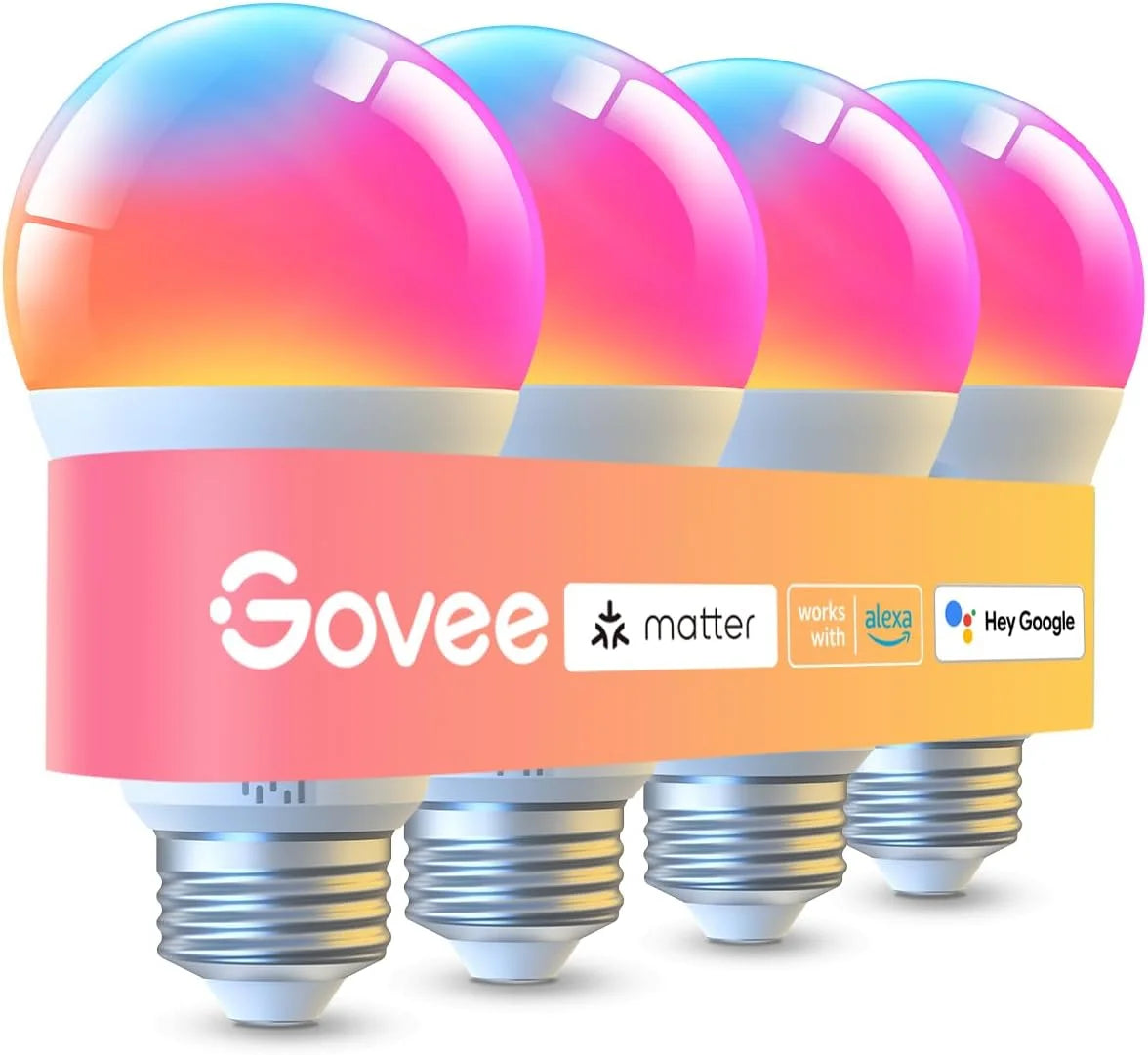 Govee LED Smart Light Bulbs, 1000LM RGBWW A19 75W E26 Base 2 Pack