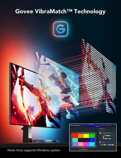Govee Gaming Light for Monitor G1, RGBIC LED Backlight for 27-34 Inch PC